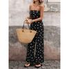 New Women's Polka Dot Sleeveless Strapless French Vacation Jumpsuits Casual Long Pants