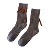 Japanese Women Y2K Graffiti Tie Dye Cotton Crew Socks Harajuku M Letter Ribbed Knit Skateboard Middle Tube Calf Socks