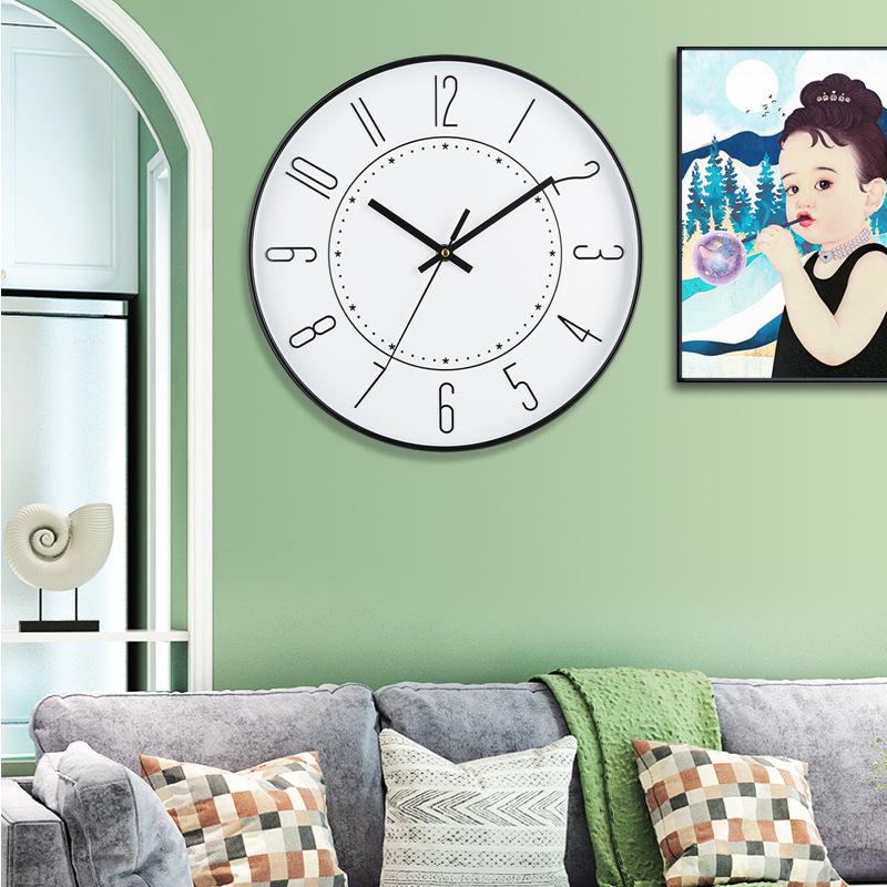 12 Inch 30CM Silent Wall Clock, Creative and Fashionable, Three-dimensional Digital Minimalist Clock for Home Living Room
