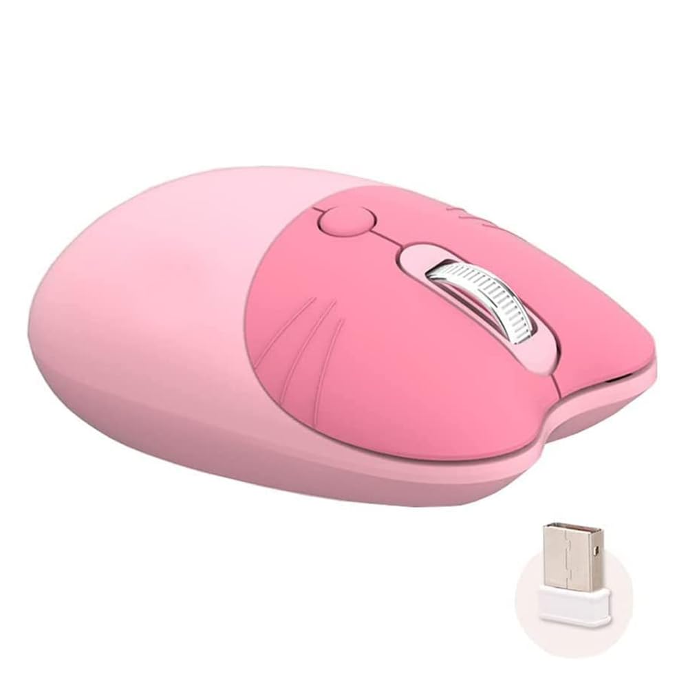 USB Trådløs Mus Søt Katt 3DPI Høy for Kvinner og Kompatibel med og MacBooks 2.4Ghz M3, Design, Stille, Energibesparende, Moduser, Presisjon, Stilig,