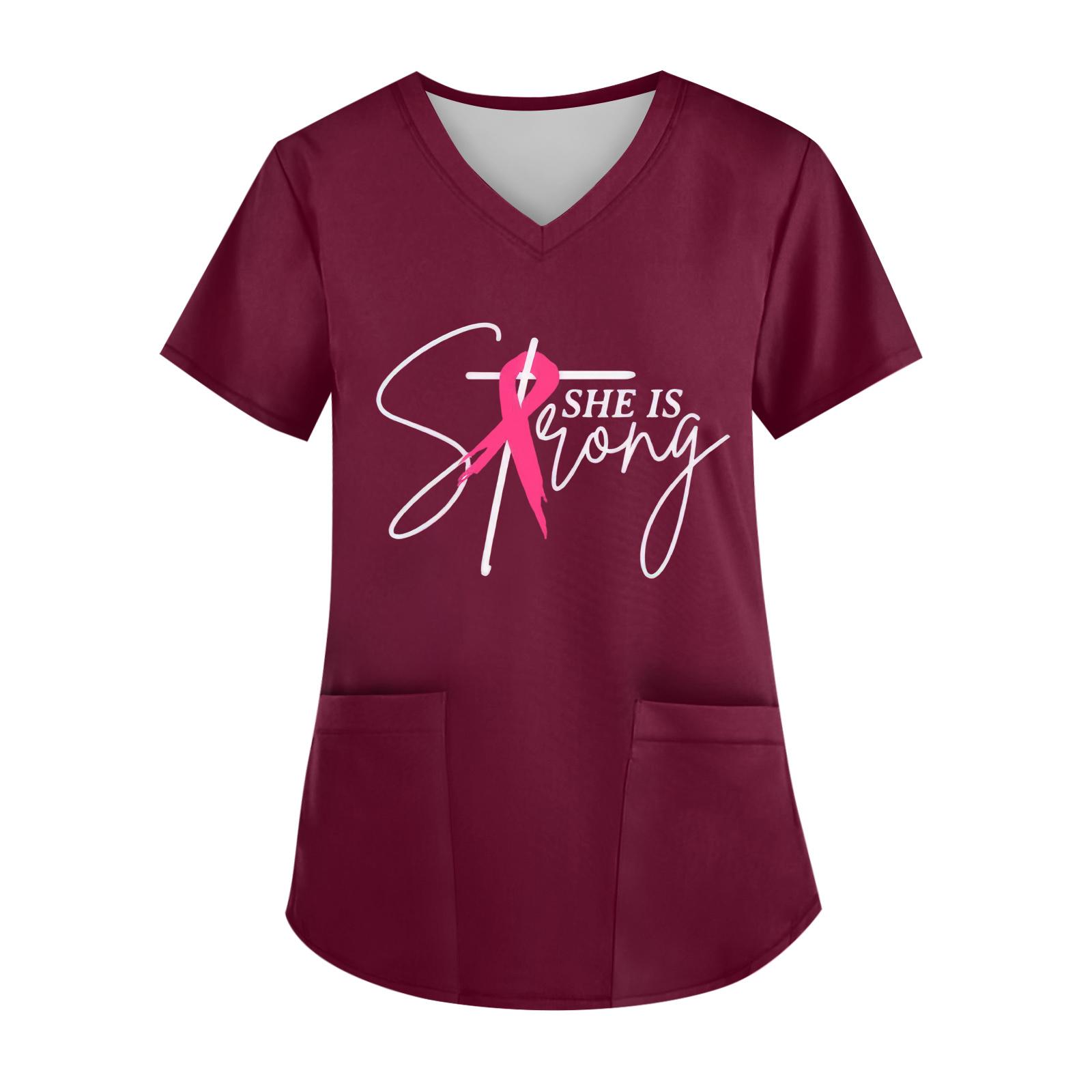 

Женский топ с V-образным вырезом, короткими рукавами, карманом и боковым разрезом XL винный