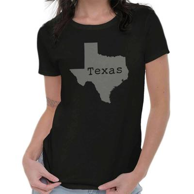 Texas Map Shape Vacation TX Pride Gym Gift Womens Top Junior Graphic Tee