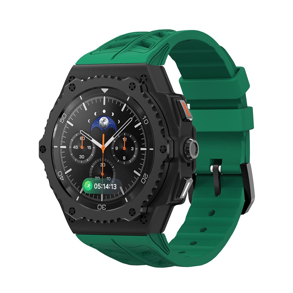 Luxury Modification Kit For Samsung Watch 8 Classic 46mm Metal Case+Rubber Band For Watch 8 Classic 46mm Refit Kit Accessories