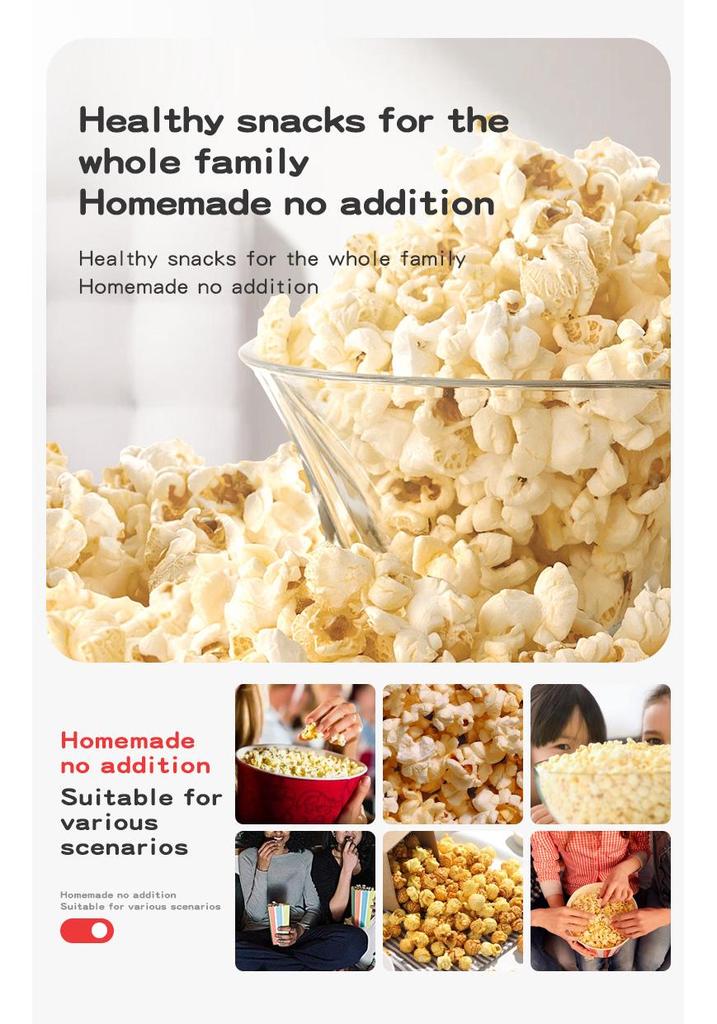 Mini Retro Electric Popcorn Maker for Home - Air-Pop Small Corn Popping Machine