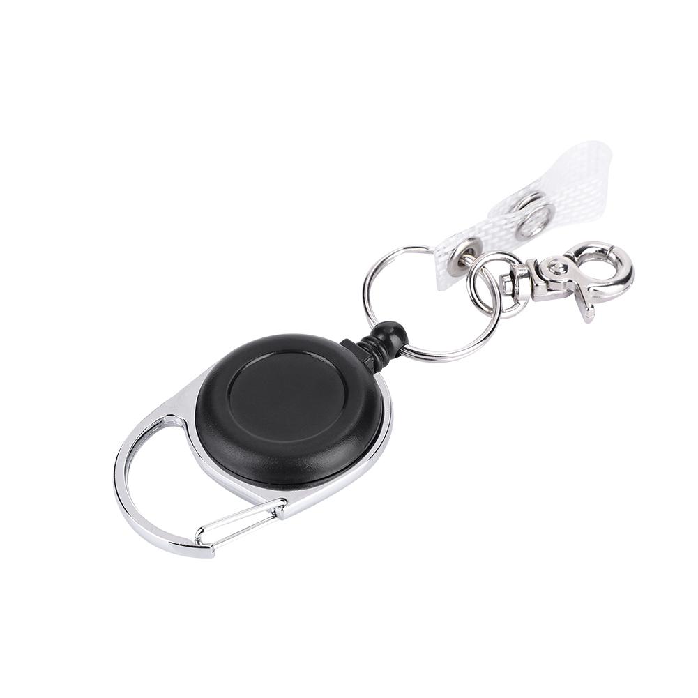 60cm Nylon Wire Rope Retractable Key Ring Keychain Recoil Keyring for Outdoor Use
