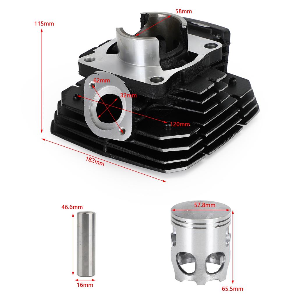 Piston Cylinder Barrel Ring Kit 58mm For Yamaha RX135 RX-King RXK 135 RX King