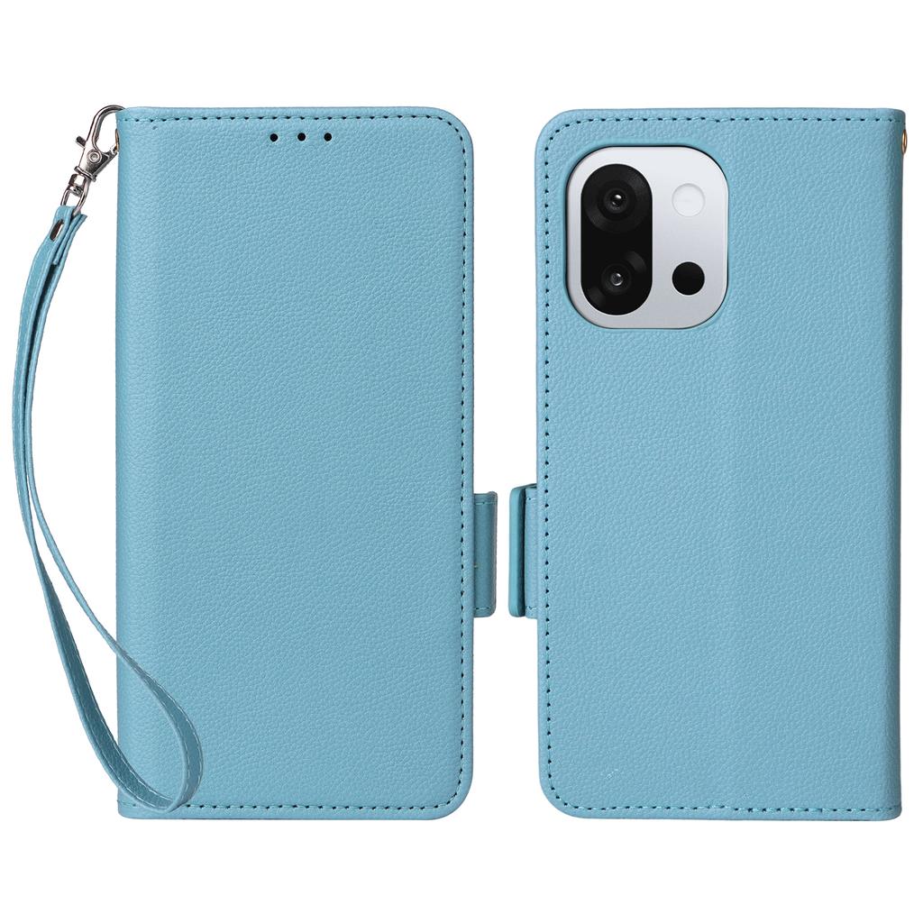 For OnePlus 13T 5G Case with Wrist Strap Litchi Texture PU Leather Wallet Phone Cover
