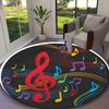 1pc Note Printed Chair Rug for Home Office Use, Living Room Kitchen Game Room Round Carpet