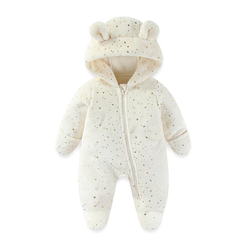 Infant Baby Winter Warm Romper Hooded Bodysuit