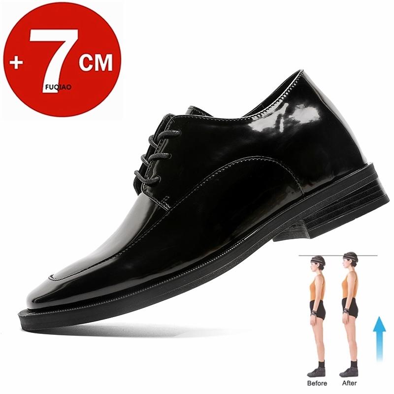 

Туфли на платформе 7 см для мужчин Элегантные модельные туфли Увеличение роста Кожаные оксфорды на шнуровке Деловая социальная обувь для костюма Увеличивающая рост обувь 37