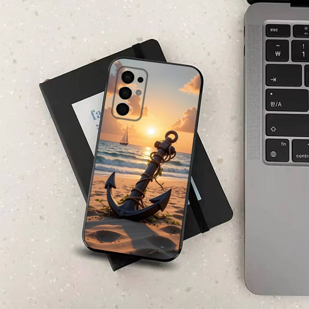 Schiffsrad Meeresanker Für Samsung Galaxy A73, J7, 22, Note, 72, 41, 31, 8, 9, 52, 71, 53, 32, Weiche Schwarze Silikonhülle Case