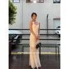 French Style White Sling Dress Women Summer High-Grade Pure Desire Socialite Temperament Slim Fit Slimming Tight Sheath Long Dress