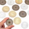 10pcs Filigree Flower Wraps 38mm Metal Copper Round Flower Pieces Connectors For Jewelry Making DIY Home Crafts Gifts Decoration