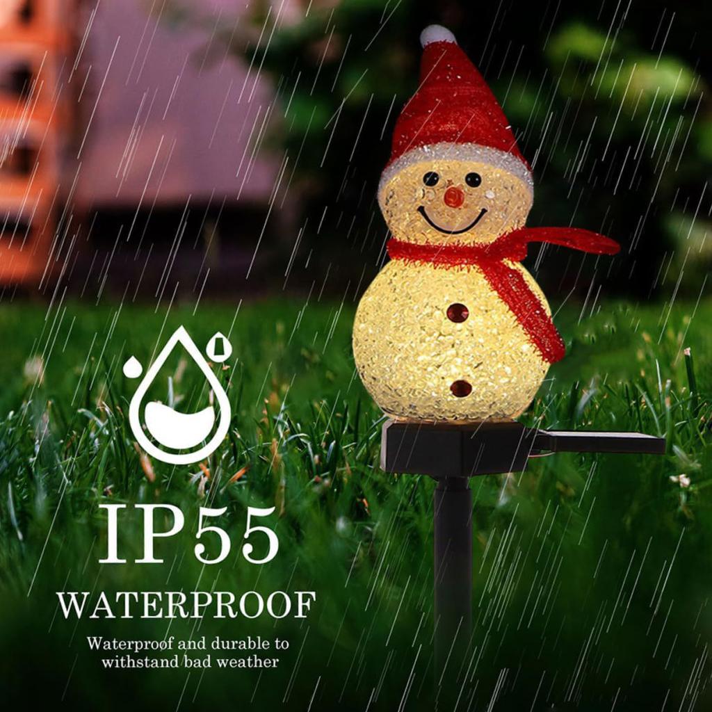 Solar Christmas Snowman Lights Garden Atmosphere Decorative Lights Waterproof Resin Garden Lights Landscape Lights Lawn Floor Insert Lights