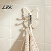 Rotating Storage Hook 4PCS Butterfly Adhesive Hook, with 3 Swivel No Drill Bathroom Towel Wall Space Saving for Kitchen Bedroom Metal Arm