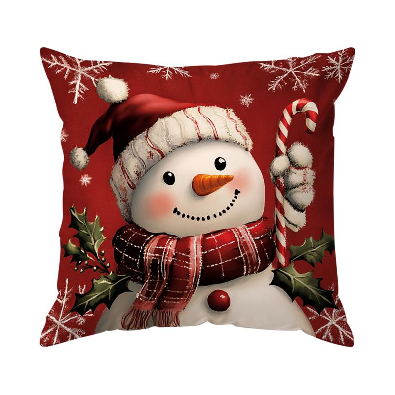 Vintage Christmas Decor Cushions Pillowcase Printed Polyester 45X45Cm Throw Pillow Cover Decorative Sofa Cushion Pillowslip