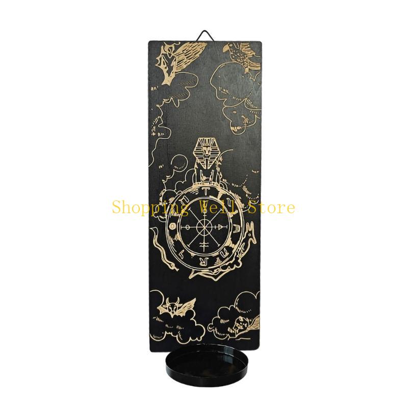 KX4B Bohemian Flower Moon Sign Wall Sconce Vintage Wall Mounted Holder Metal Rack Candlesticks Home Decors