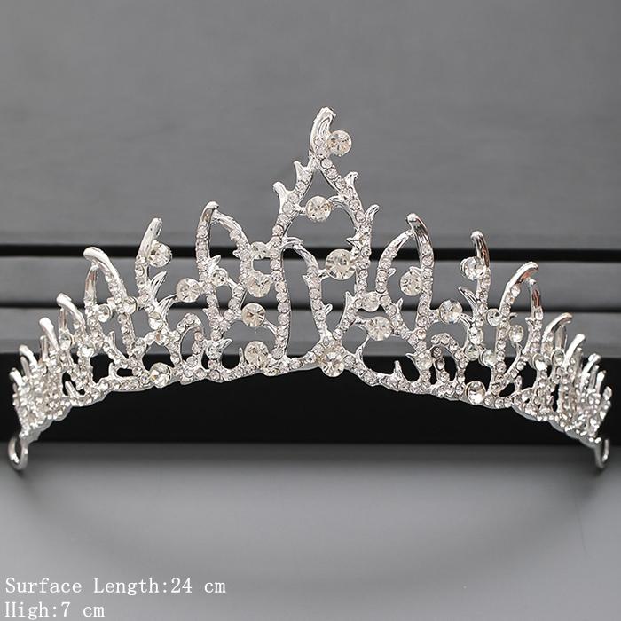 Coroană Culoare Argintie și Tiară Accesorii de Păr Pentru Femei Accesorii Nuntă Coroană Pentru Mireasă Cristal Stras Tiară Diademă