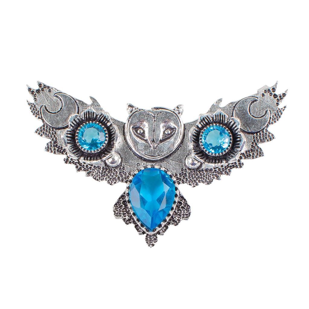 Swiss Blue Topaz Gemstone Silver Pendant, 925 Sterling Silver Blue Topaz Necklace, Partywear Pendant, December Birthstone Gift, JCP-8-8