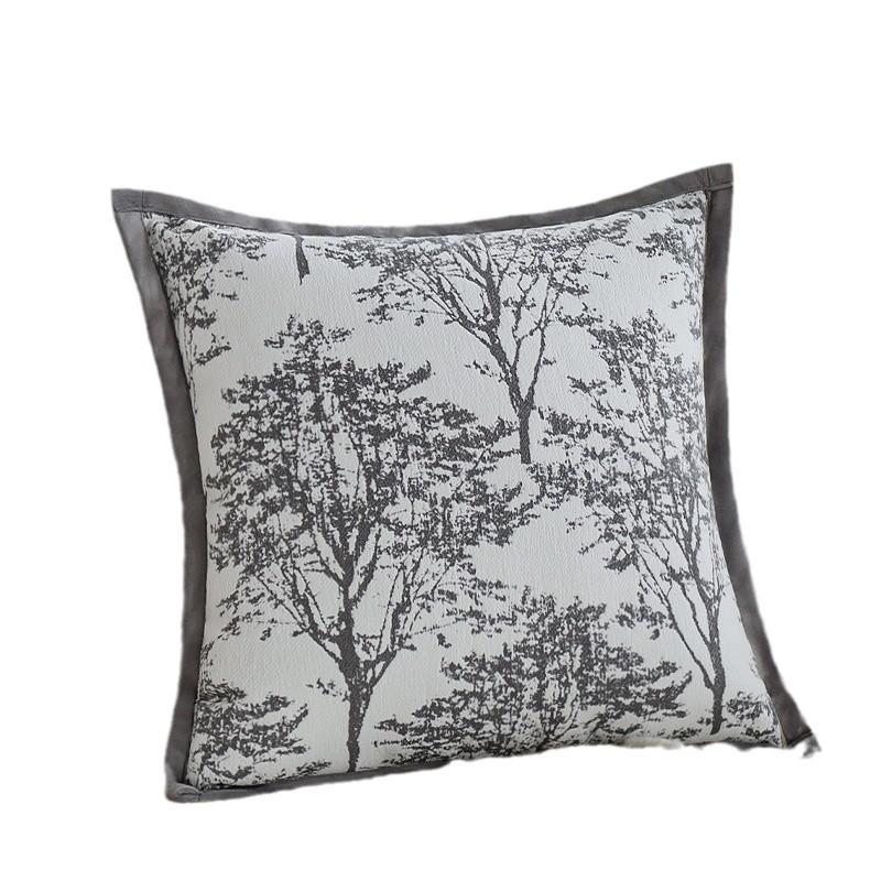 Gray Sofa Pillowcase Living Room Light Luxury High-end Waist Pillow Square Cushion Bedside Backrest Pillow Does Not Contain Core
