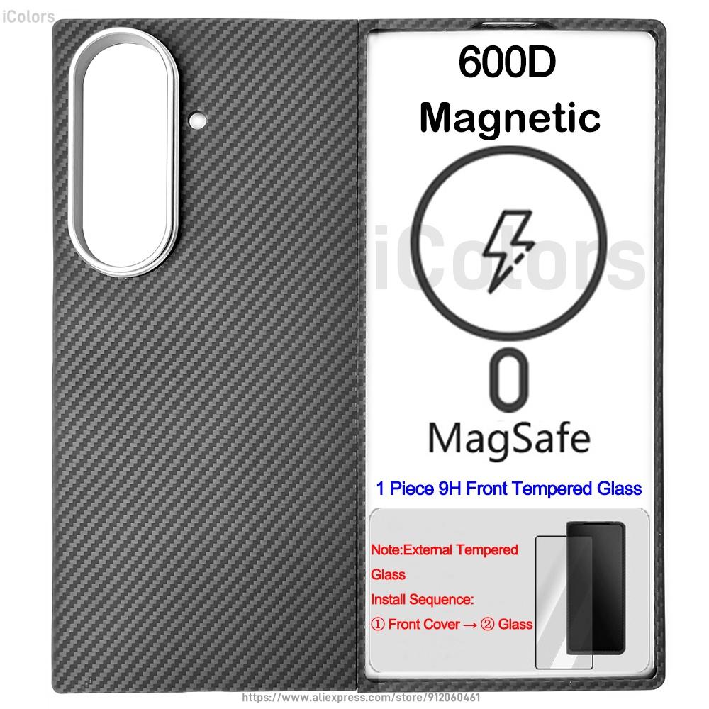 Magnetic MagSafe Case  for Samsung Galaxy Z Fold 7 W26 Aramid Carbon Fiber Cover Ultra-Thin Lightweight Armor Protective Cover