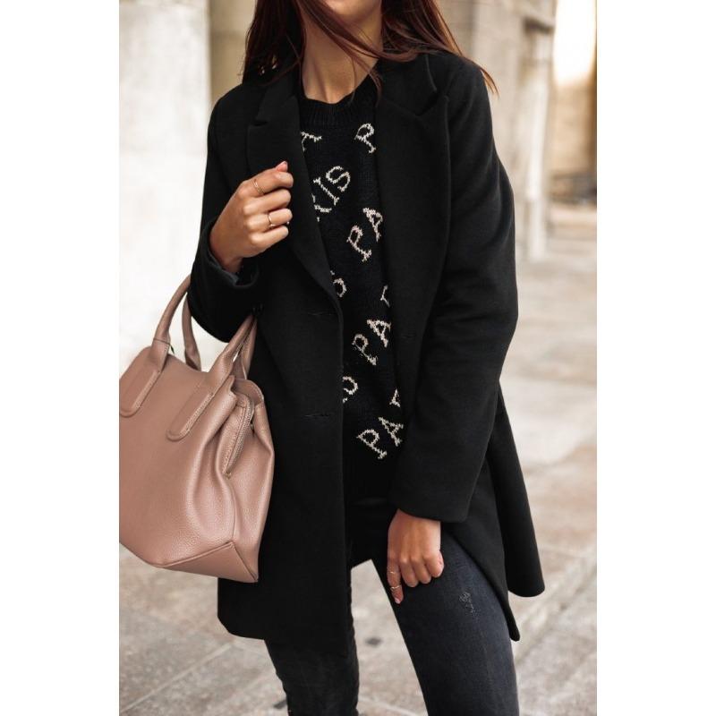 Women S Solid Color Long Sleeve Double Breasted Blazer Coat For Autumn Winter