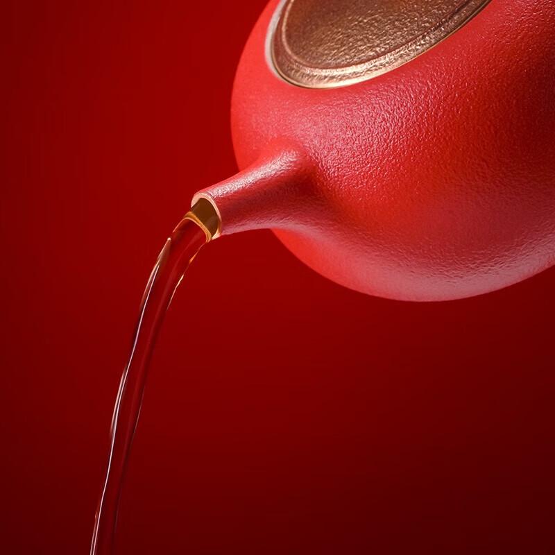 Chinese Red Ceramic Tea Set
