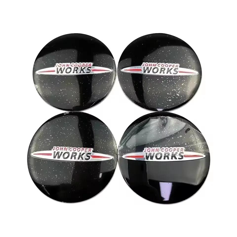 4pcs Car Wheel Hub Center Stickers Decals for Mini Cooper JCW R50 R52 R53 R56 R57 R58 R60 MINI CLUBMAN COUNTRYMAN Accessories
