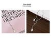 S925 Sterling Silver Korean Minimalist Lucky Tag Bean Necklace Choker