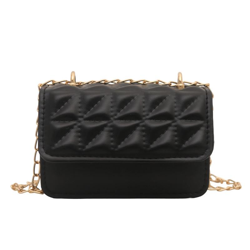 Bag Women s  Summer New Trend Small Bag Crossbody Bag Women s Fashion Simple Rhombus Chain Small Square Bag чёрный