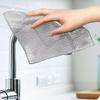 Steel Wire Cleaning Cloth Kitchen Rag Non-scraping Dish Towel Double-sided Household Stove Pot Cleaning Towel Silver 1pcs/5pcs/10PCS