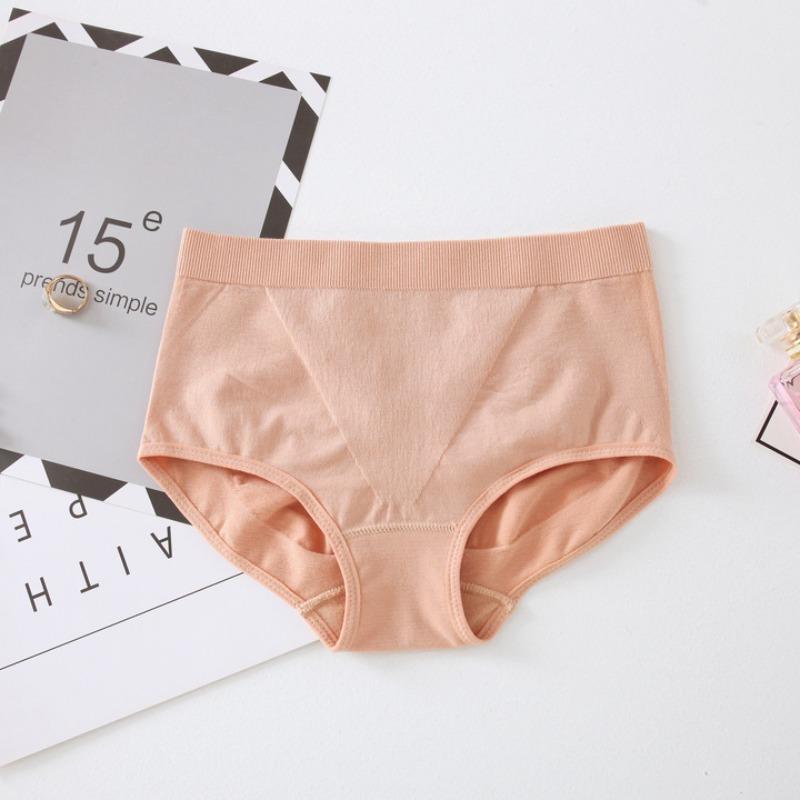 Women's seamless underwear, belly and hip lift mid-waist cotton briefs, comfortable and breathable shorts, women's underwear