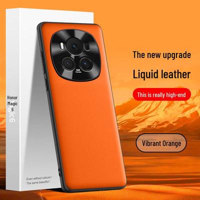 Protective Liquid Leather Case for Honor Magic 6 Phone, Anti-fall and Anti-fouling, One-piece Design, Ships Now.