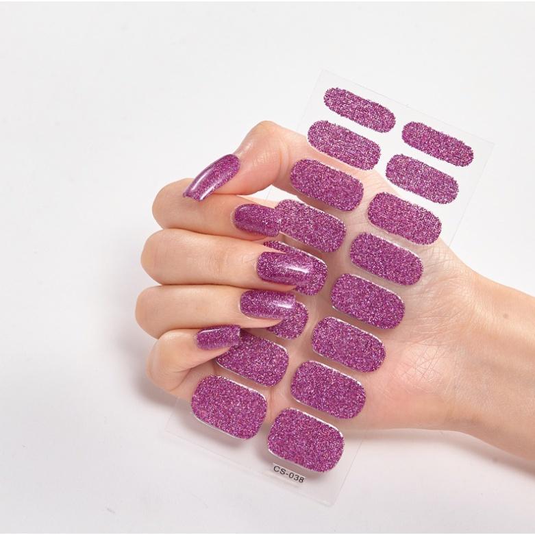 Pure color glitter nail polish sticker Korea Glitter gradient nail polish sticker CS001 - 050