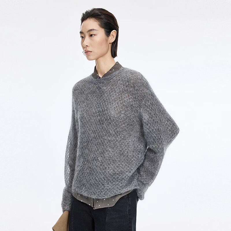 JNBY Loose Fit Mohair Blend Round Neck Sweater