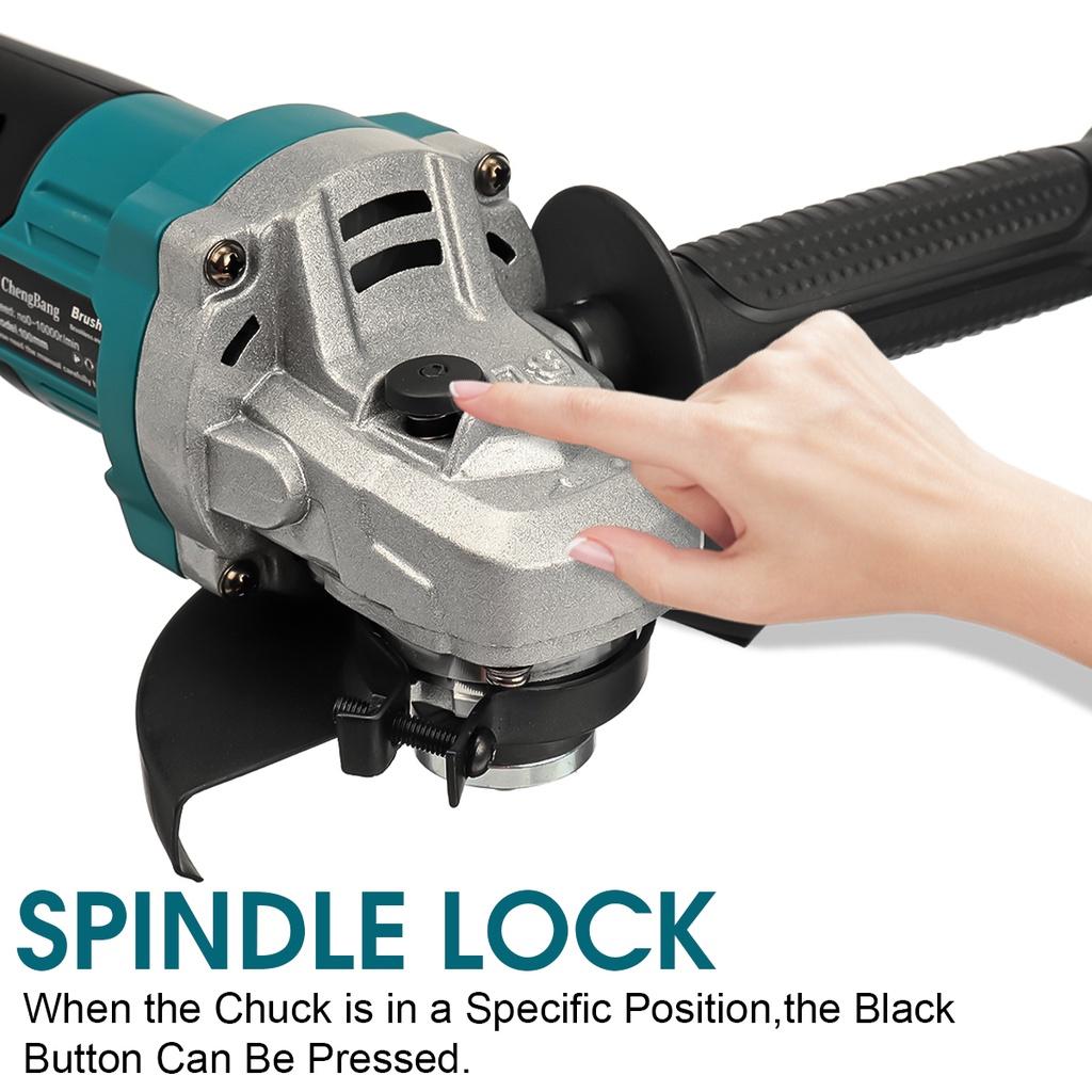 21V 100MM Brushless Electric Angle Grinder Cutting Machine 1/2 Lithium-Ion Battery DIY Woodworking Grinding Machine Power Tool