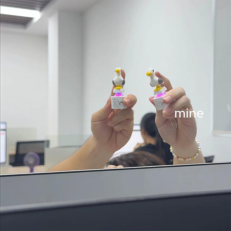 Seagull Mine Keychain, Usb Clicky Keyboard Fidget Button, Led Sound Keychain