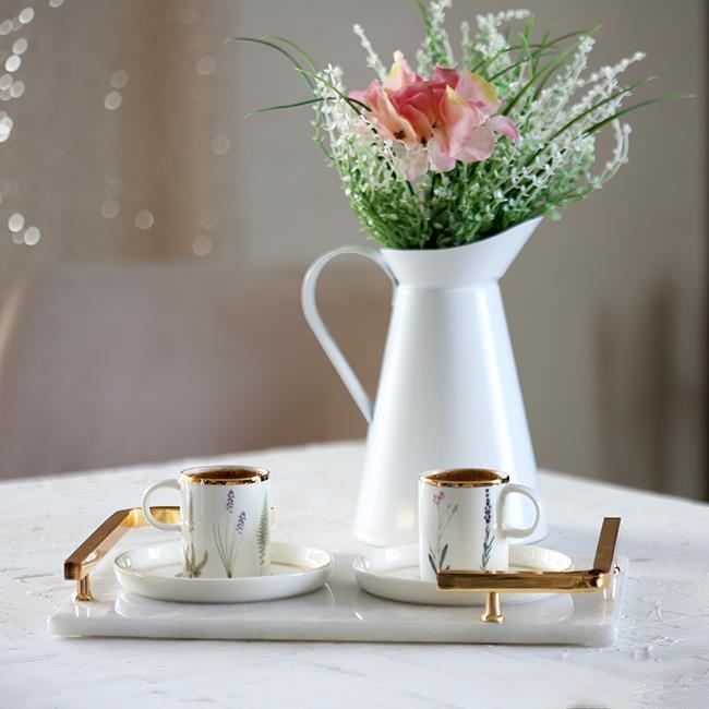

Akayev Marble White Gold L Design 30x20 cm Tray