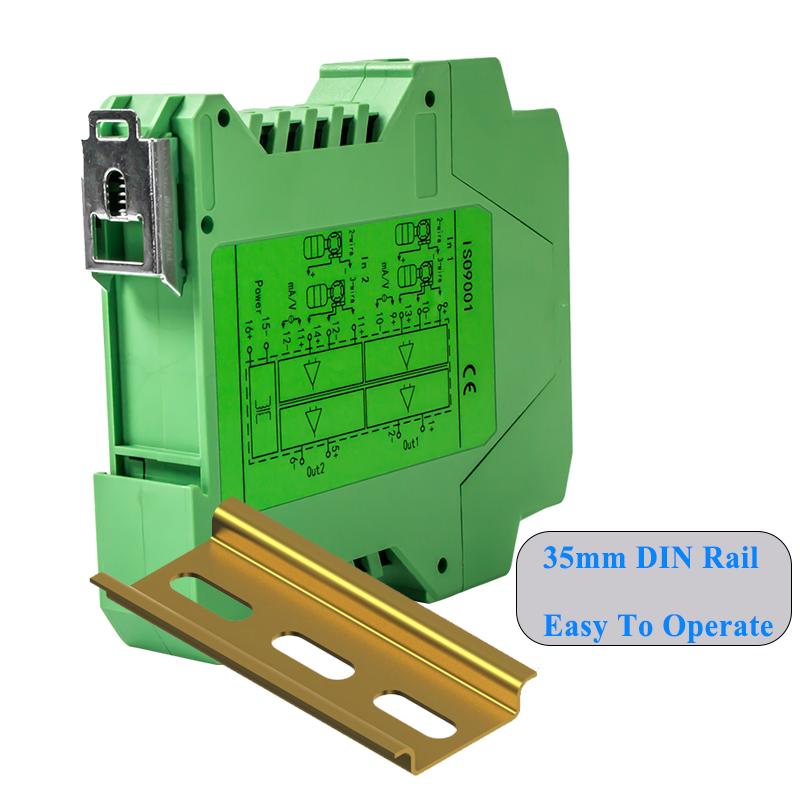 Signal Isolator Power Current Transmitter 4-20mA to 0-10V Isolator Distribution Signal Splitter 4-20mA Analog Isolation 0-5V