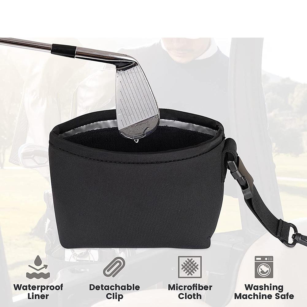 Golf Ball Cleaning Bag Microfiber Cloth Exterior Golf Club Cleaning Bag Portable