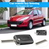 2 Buttons Flip Folding Key Case Black Remote Flip Folding Key Shell Cover Case for Peugeot 207 307