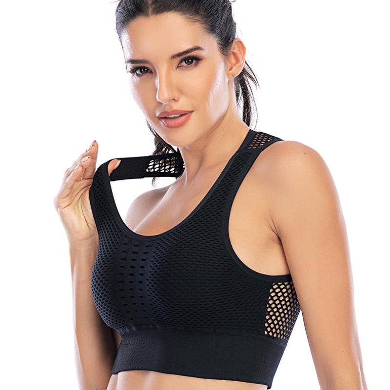 Women Breathable Active Bra Sports Bra Sexy Mesh Sports Top Push Up Gym Fitness Underwear Female Seamless Running Yoga Bra