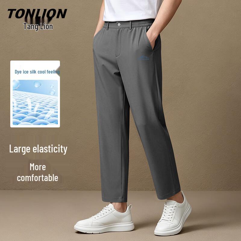 TonLion Men s Summer Cool Straight-Leg Casual Trousers XL