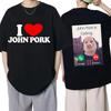 John Pork Is Calling Answer Call Phone Tee Shirt for Men Women Funny Pig Tops Tshirt Gothic Hip Hop T-shirt Streetwear Clothes