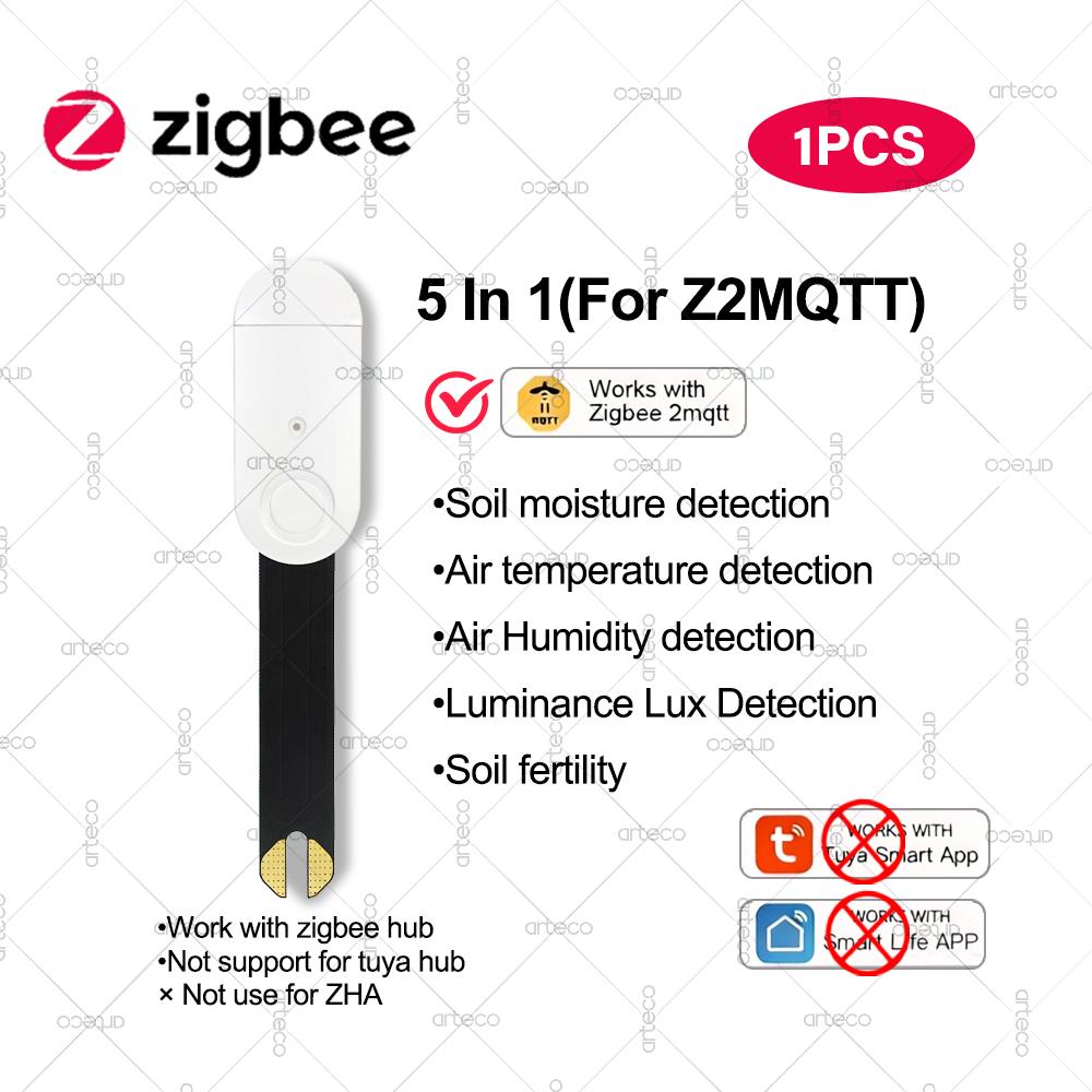Smart Zigbee Soil Moisture Sensor Luminance Temperature Humidity Detection Soil Moisture Tester,For Tuya Home Assistant Z2MQTT