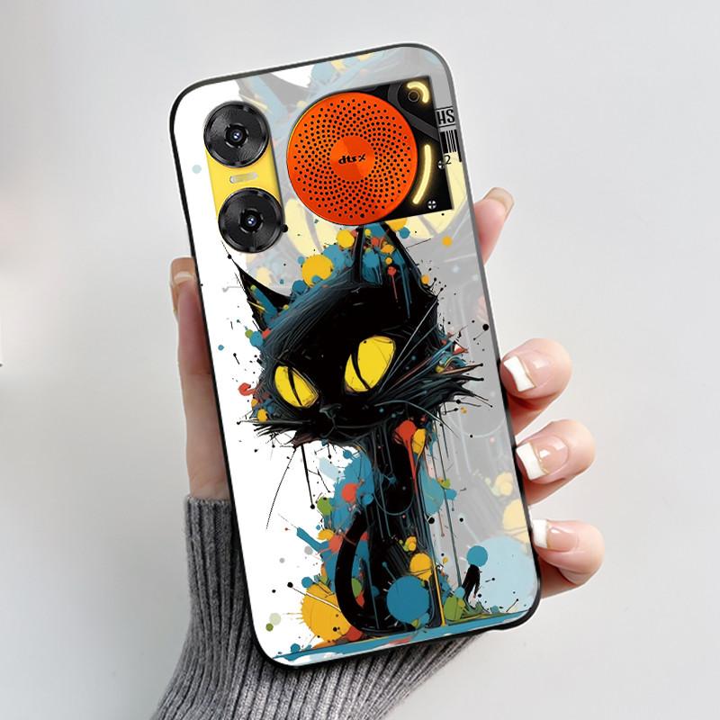 Custodia per Telefono Per ZTE Nubia Music 2 Custodia Z2460 Z2353 Estetica Gatto Carino Astronauta Nera Morbida TPU Silicone Copertura Protettiva Integrale