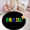 1PC round rug Brazil Artwork Printed Round Area Rug ,Rug For Home Office, Round Chair Rug, Decorative Carpet Fan gifts Christmas gift