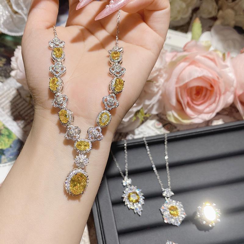 Camellia French Bright Simulation Ruby Bridal Set, 18K Full Diamond Plated Elegant And Noble Earrings Open Ring