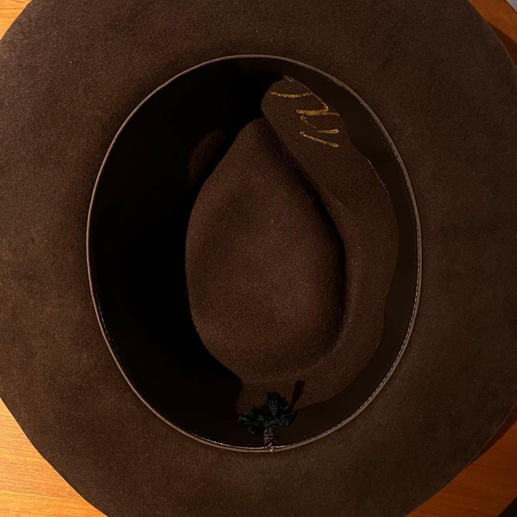 Used vintagehat 7 3/8 59cm brown one tone wool hat