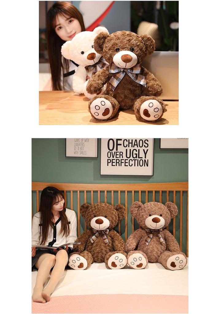 Adorable Bow Tie Teddy Bear Plush Couple - Perfect Bedtime Hugging Gift Doll
